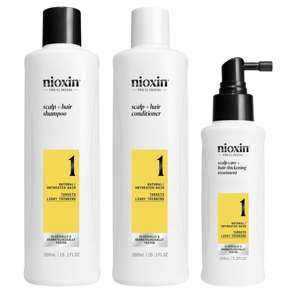 Nioxin Pro Clinical Gifts & Sets System 1 Kit for Natural Hair with Light Thinning