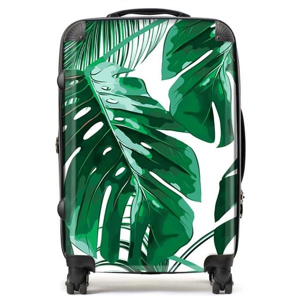 Warren Reed Tropical Jungle Leaf Pattern Suitcase