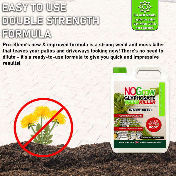 ProKleen Pro-Kleen NOGROW WeedKiller 12 Litre Deep Root Killing 7.2g/l Weed Killer Ready to Use Formula Supplied with Spray Head