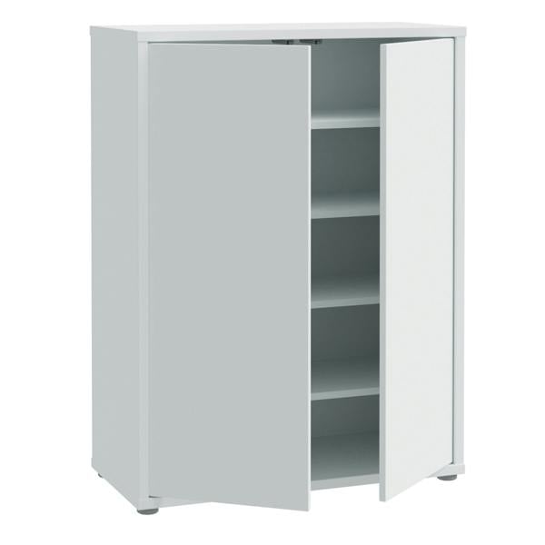 Furniture To Go Alice Springs Shoe Cabinet with 2 Doors Push-to-Open in Light Grey