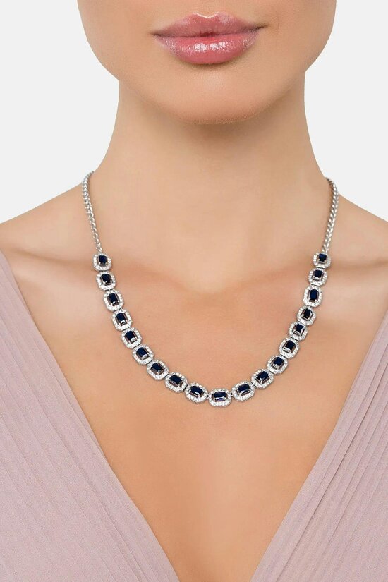 Latelita Whistledown Sapphire Gemstone Necklace Silver
