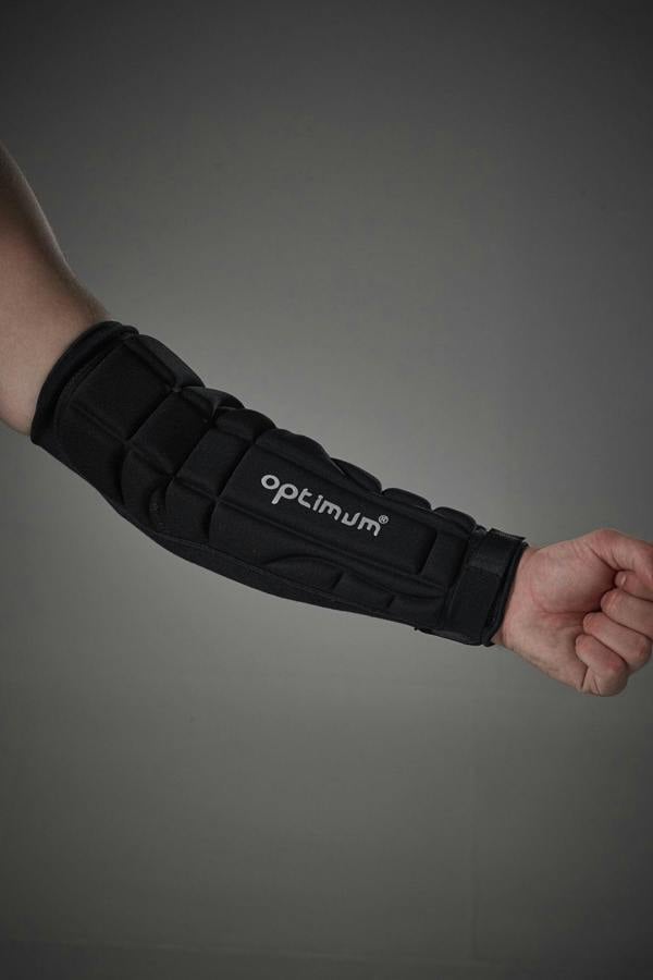 Optimum Elbow Forearm Guard Black/Silver | One Size, Adjustable Fit