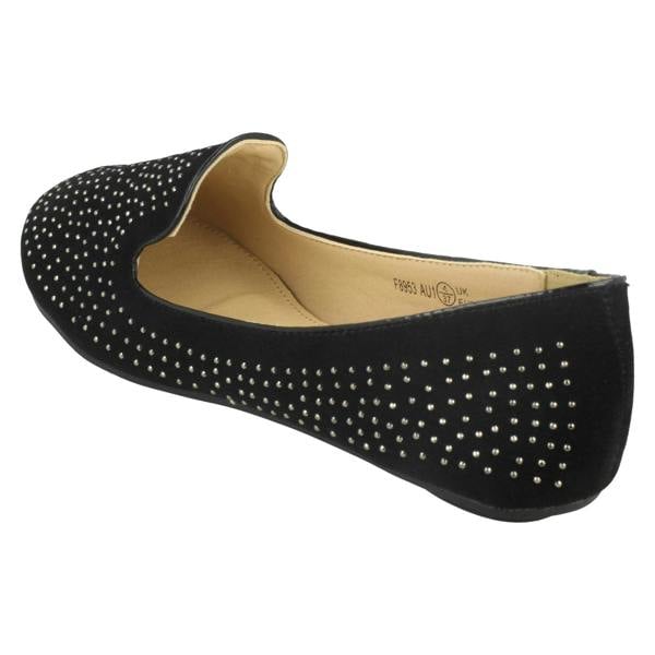 Spot On Ladies Spot On Flat Diamante Ballerina