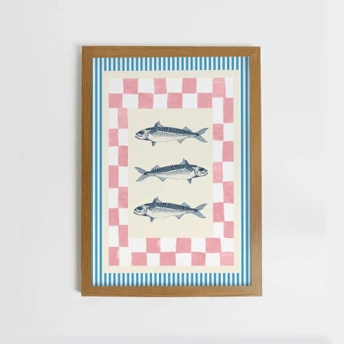 Joules Shoal and Square 50 X 70 Wood Frame | Blue