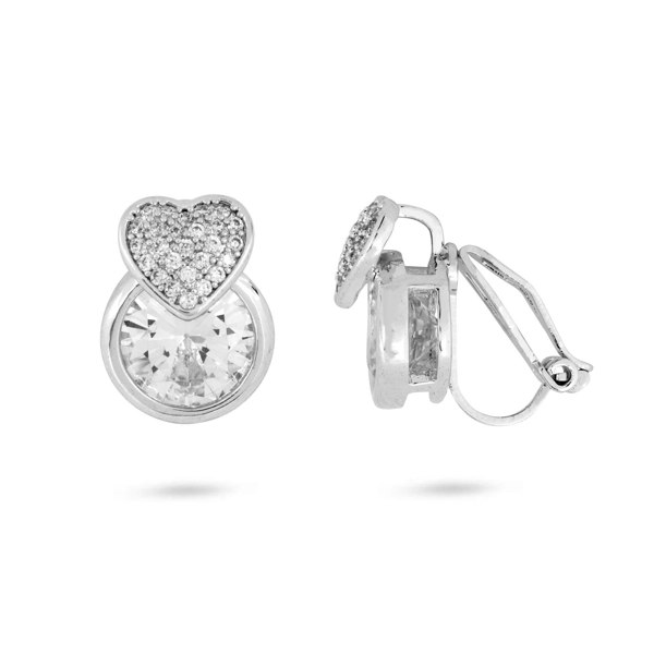 Gold Trip Cushioned Heart Clip On Earrings