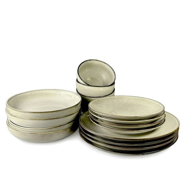 Oatmeal Reactive Glaze Tableware Set