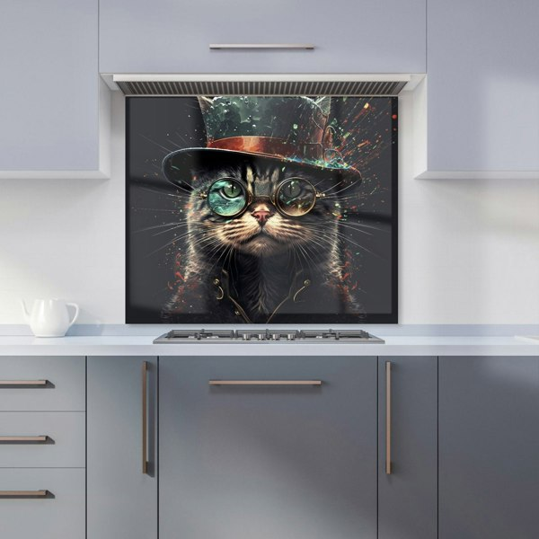 Warren Reed - Designer Cat With Glasses Splashart Kitchen Splashback