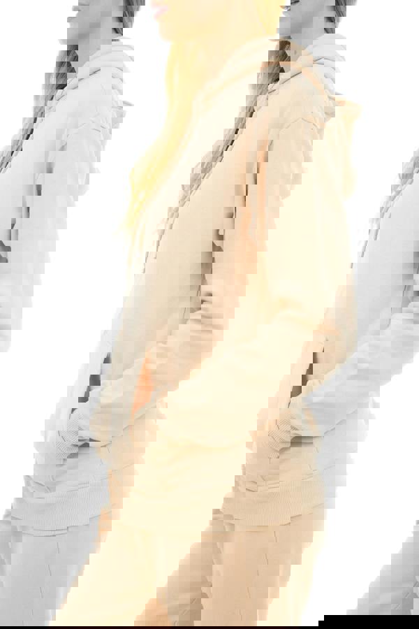 Smart Living Women's Stylish Zip-Up Hoodie with Pockets - Cozy Casual Wear - Stone