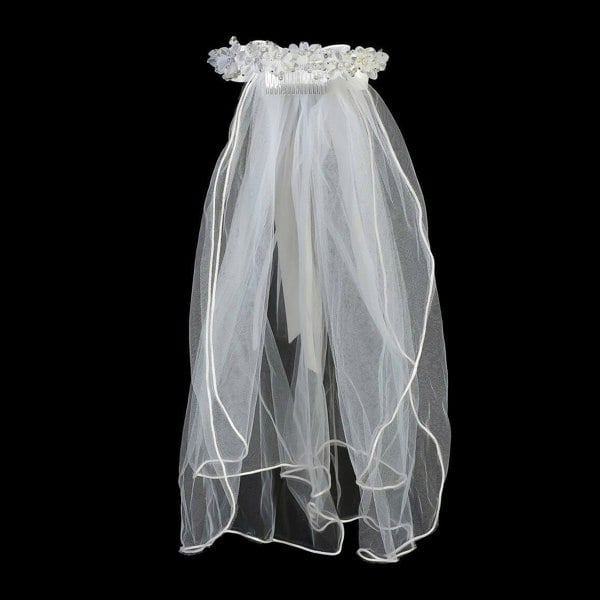 Pearl Flower Crown with Veil