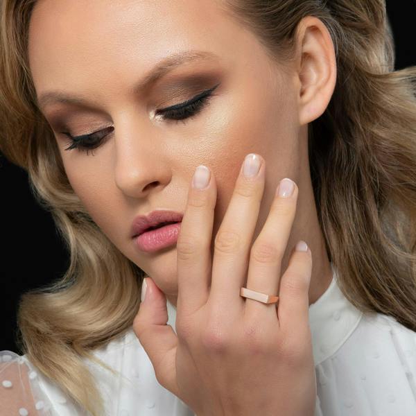 Rose Gold Ajdustable Plain Bar Ring for Women - namana.london