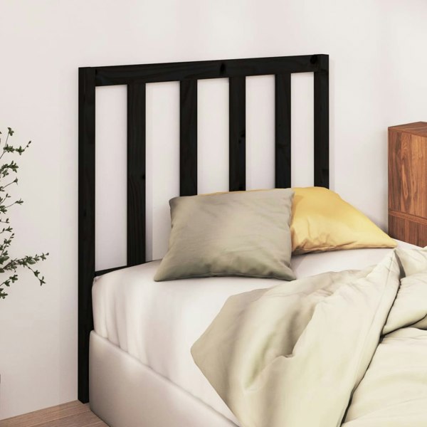 Berkfield Bed Headboard Black 96x4x100 cm Solid Wood Pine