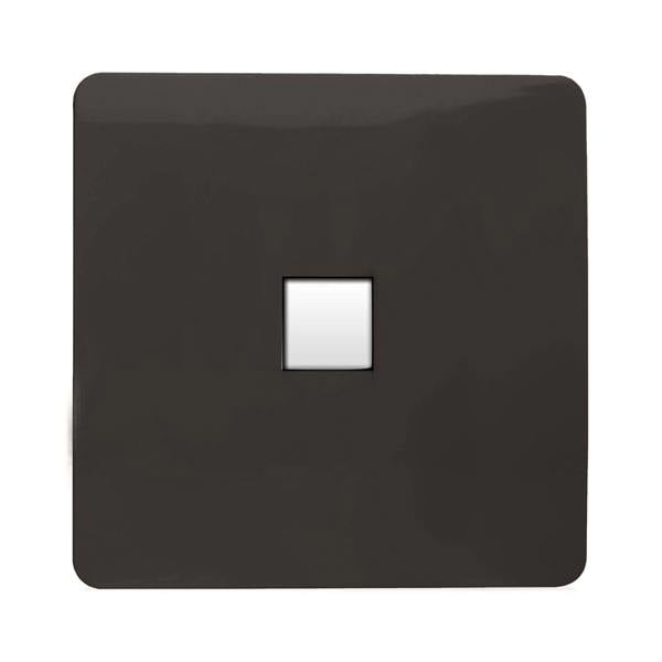 Trendi Switch 1 Gang RJ45 Cat 5e PC Ethernet Socket in Dark Mocha Brown