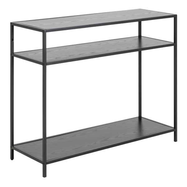 Wyld Haus El Paso Black Metal and Wooden Console Table 2 Shelves