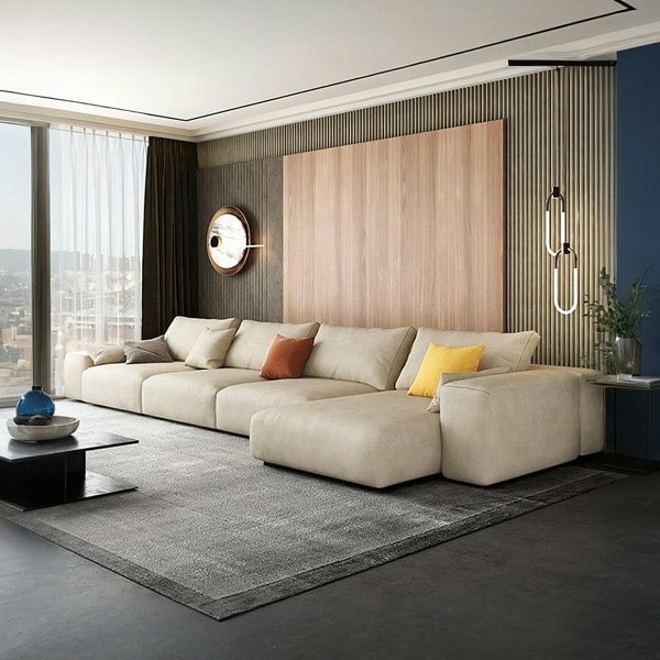 R87 Calvin Two Seater Corner Sofa, Leathaire-Weilai Concept-Weilai Concept