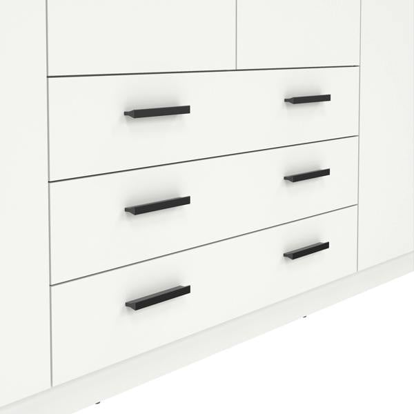 Furniture To Go Sprint Wardrobe with 4 Doors + 3 Drawers in White
