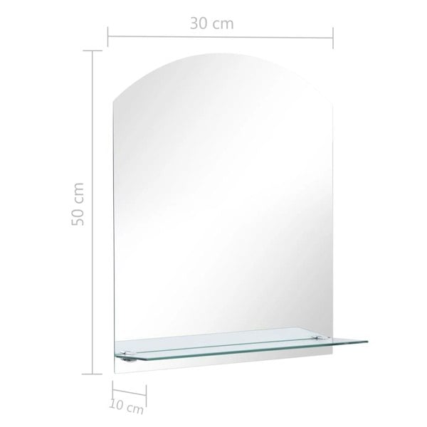 Berkfield Wall Mirror with Shelf 30x50 cm Tempered Glass