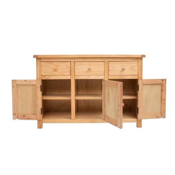 Cabinet Bits Lugo Waxed 3 Drawer 3 Door Sideboard Wood Knob