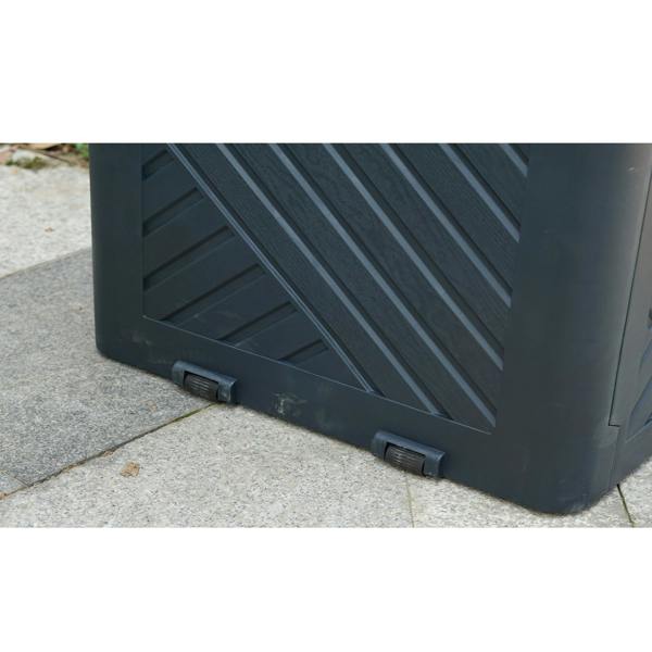 Gr8 Garden 120L Plastic Garden Storage Box Outdoor Deck Shed Cushion Utility Chest Trunk Anthracite