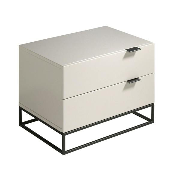 Angel Cerdá Bedside Table in Grey Wood and Black Steel 7004