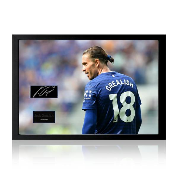 Jack Grealish Signed Everton Plaque Iconic Frame.