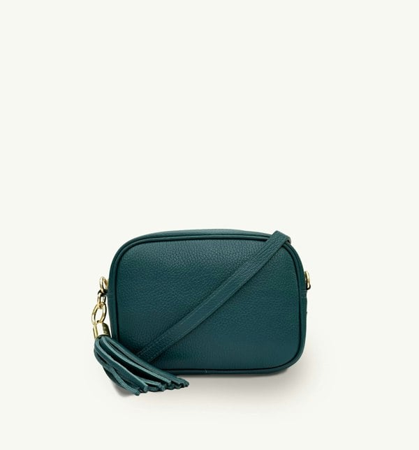 Apatchy London The Tassel Teal Leather Crossbody Bag