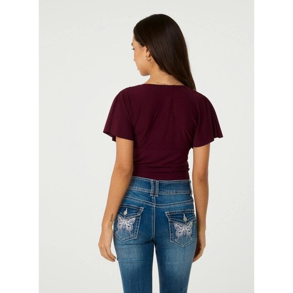 Pink Vanilla V Neck Grown On Angel Sleeve Top