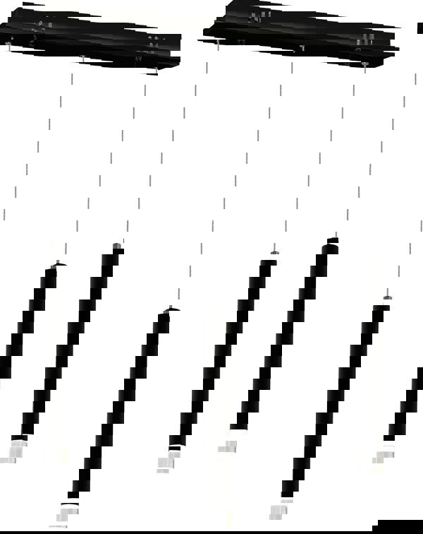 Milagro Carbon Black LED Pendant Lamp 3X5W Eye Catching Contemporary Cylindrical Lights With Built In Low Consumption Light Source