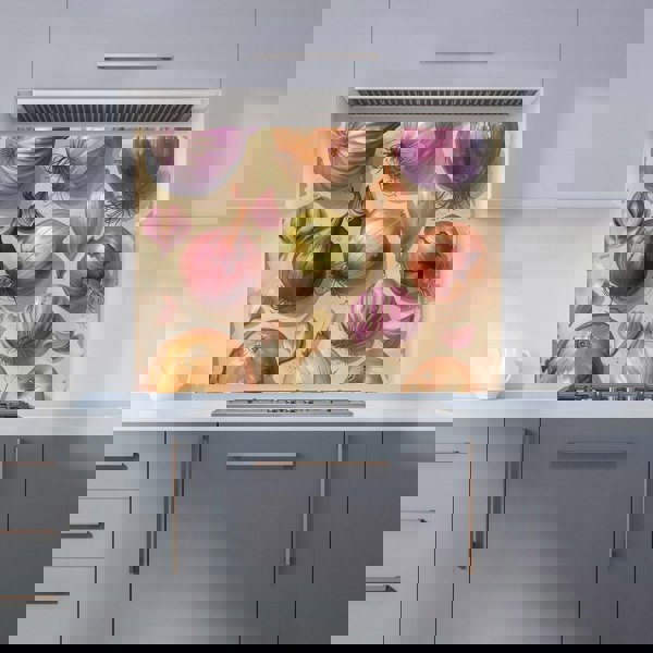 Warren Reed - Designer Varieties of Onions and Garlic Kitchen Splashback