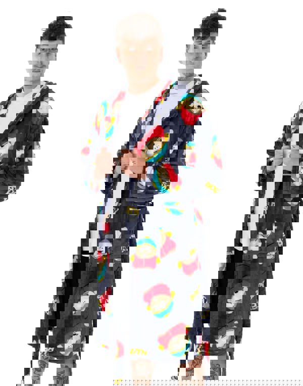 South Park Mens Blue Cartman AOP Hooded Bathrobe