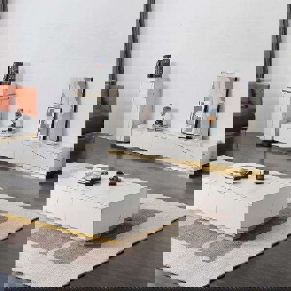 Demelza Coffee Table, Gold Base, Sintered Stone-Ritconcept-Rit Concept