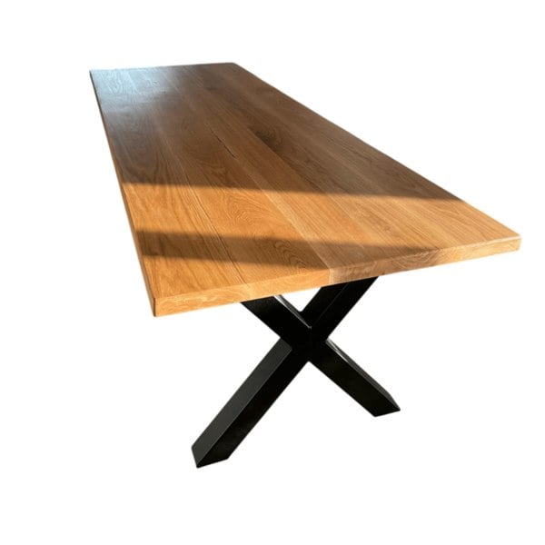 Hemming & Wills Solid Oak Dining Table - Chunky X Frame - Bespoke Collection