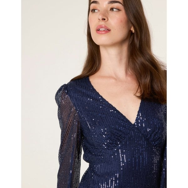 Blue Vanilla Angel Sleeve Sequin Mini Dress