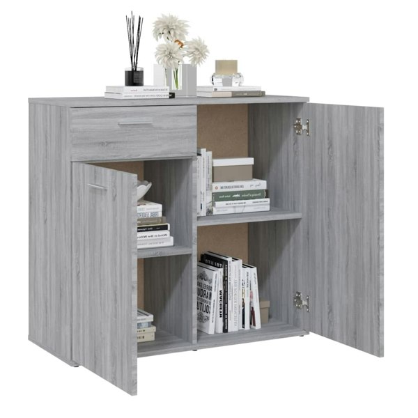 Berkfield Sideboard Grey Sonoma 80x36x75 cm Engineered Wood