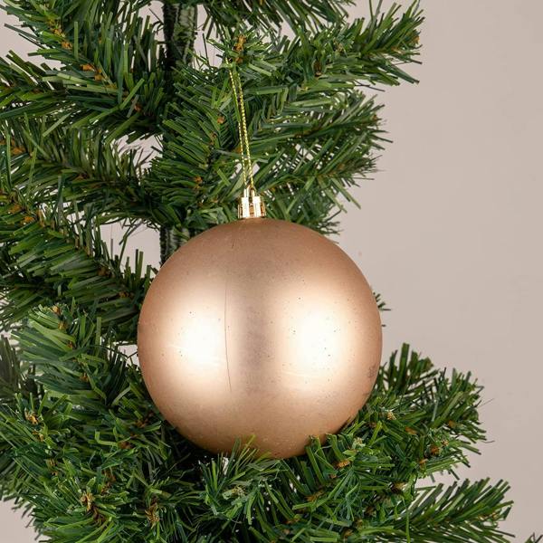 Shatchi 60mm Shatterproof Champagne Gold Christmas Baubles, Pack Sizes 6 or 18 Tree Decorations
