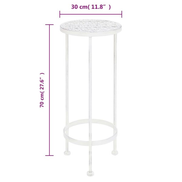 Berkfield Plant Stand Set 3 Pieces Vintage Style Metal Antique White
