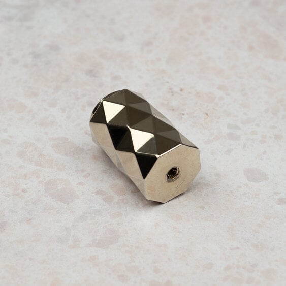 Handle & Home Polished Nickel Solid Brass Diamond Knurled Handle & Coordinating Knob