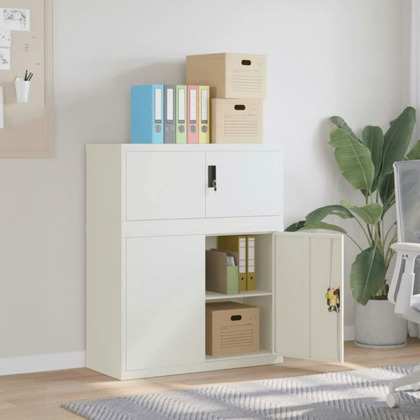 Berkfield File Cabinet White 90x40x110 cm Steel