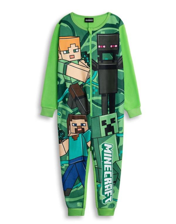 Minecraft Boys Green Creeper Onesie