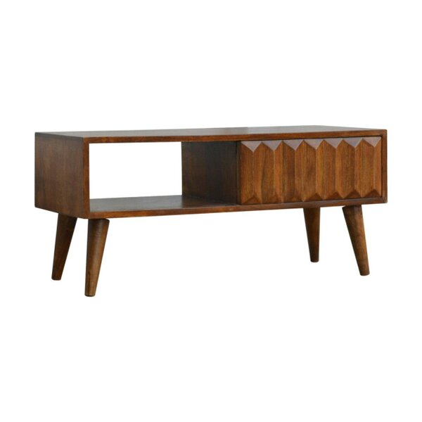 Wyld Haus Rimini Chestnut Mango Wood Sliding Door TV Media Unit