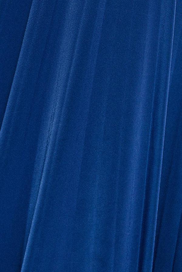 Plunge Neck Long Sleeve A Line Maxi Dress - Royal Blue DR2608