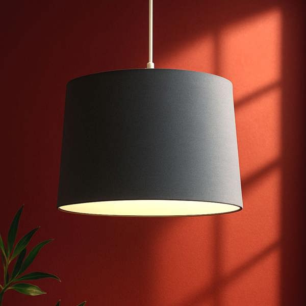 Grey Tappered Linen Shade D30Cm