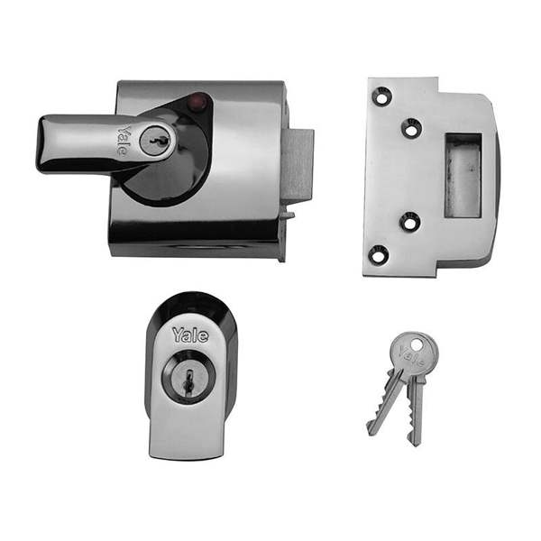Yale Locks Bs1 Nightlatch British Standard Lock 60mm Backset Chrome Finish Visi - Multi Colour - 