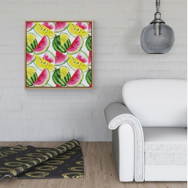 Warren Reed Colourful Melon Pattern Framed Canvas