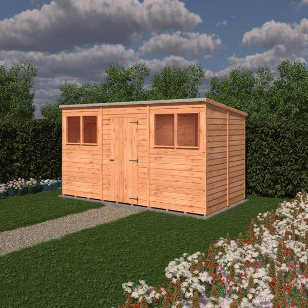 Shire Overlap 12x6 single door pent shed
