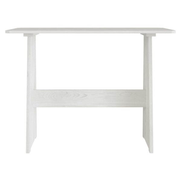 Berkfield Dining Table with Bench White Solid Pinewood