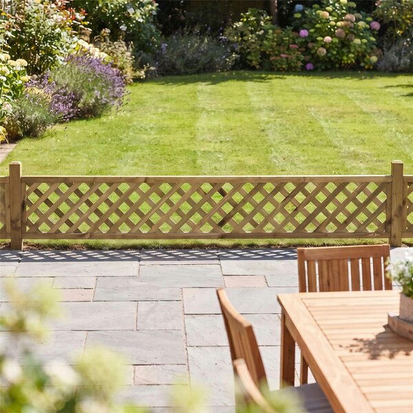 Premier Garden Supplies Urban Diamond Fence Panel Topper 6ft x 1-3ft Garden Trellis, Wall-Mount or Add Extra Height, Treated - Wood - 3, 4 or 5 - 4 Pack Height: 1ft x Width: 6ft (182.8cm) x 4 Pack