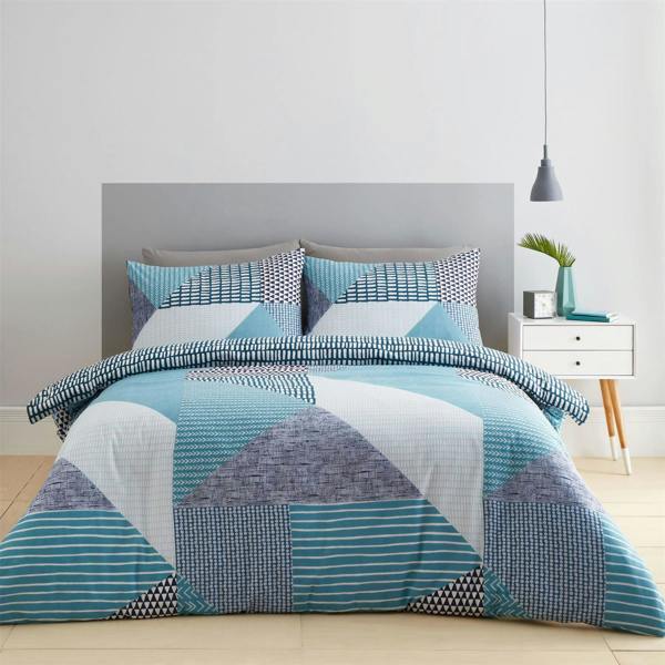 Larsson Geo Teal Single Duvet Cover