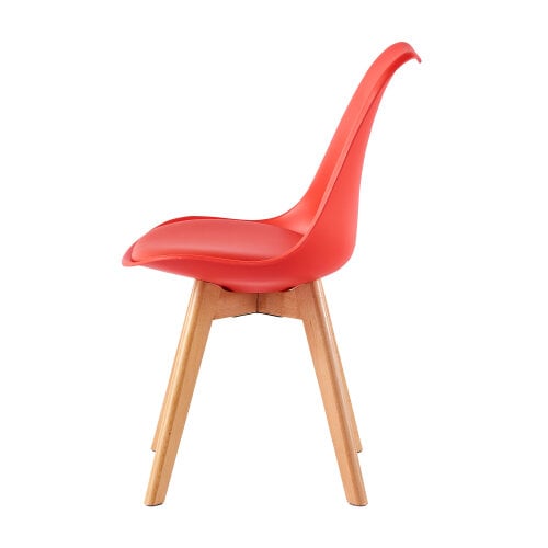 Set of 4 Dining Chairs with Solid Wooden Legs and Seat Cushion Pads Eva