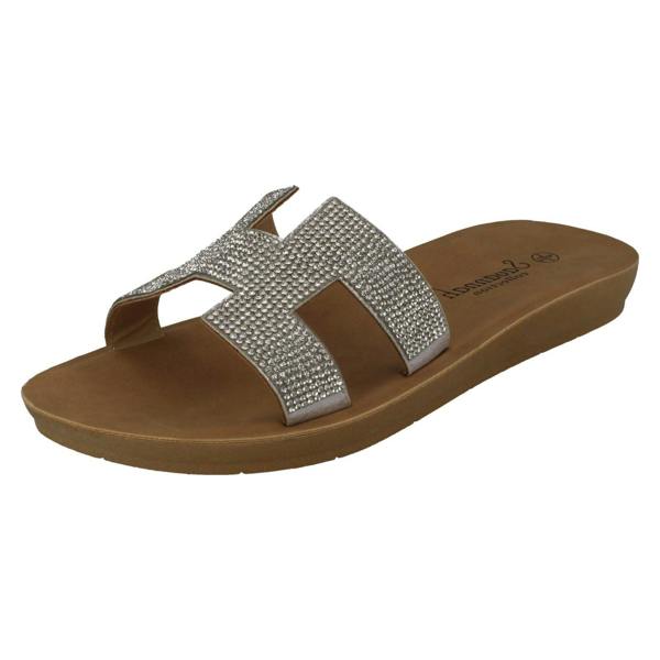 Savannah Ladies Savannah Diamante Vamp Mules