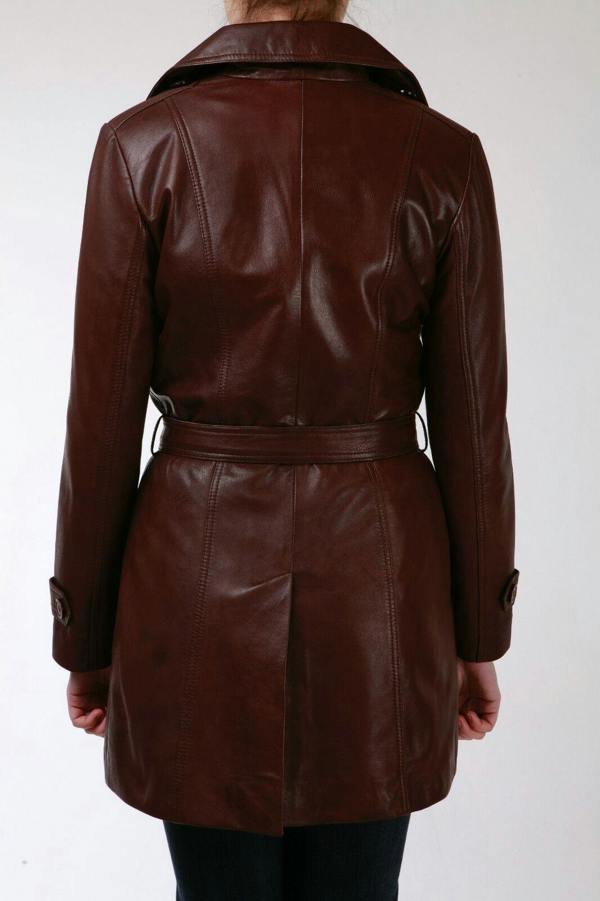 Infinity Leather Womens 3/4 Length Trench Coat-Ranchi